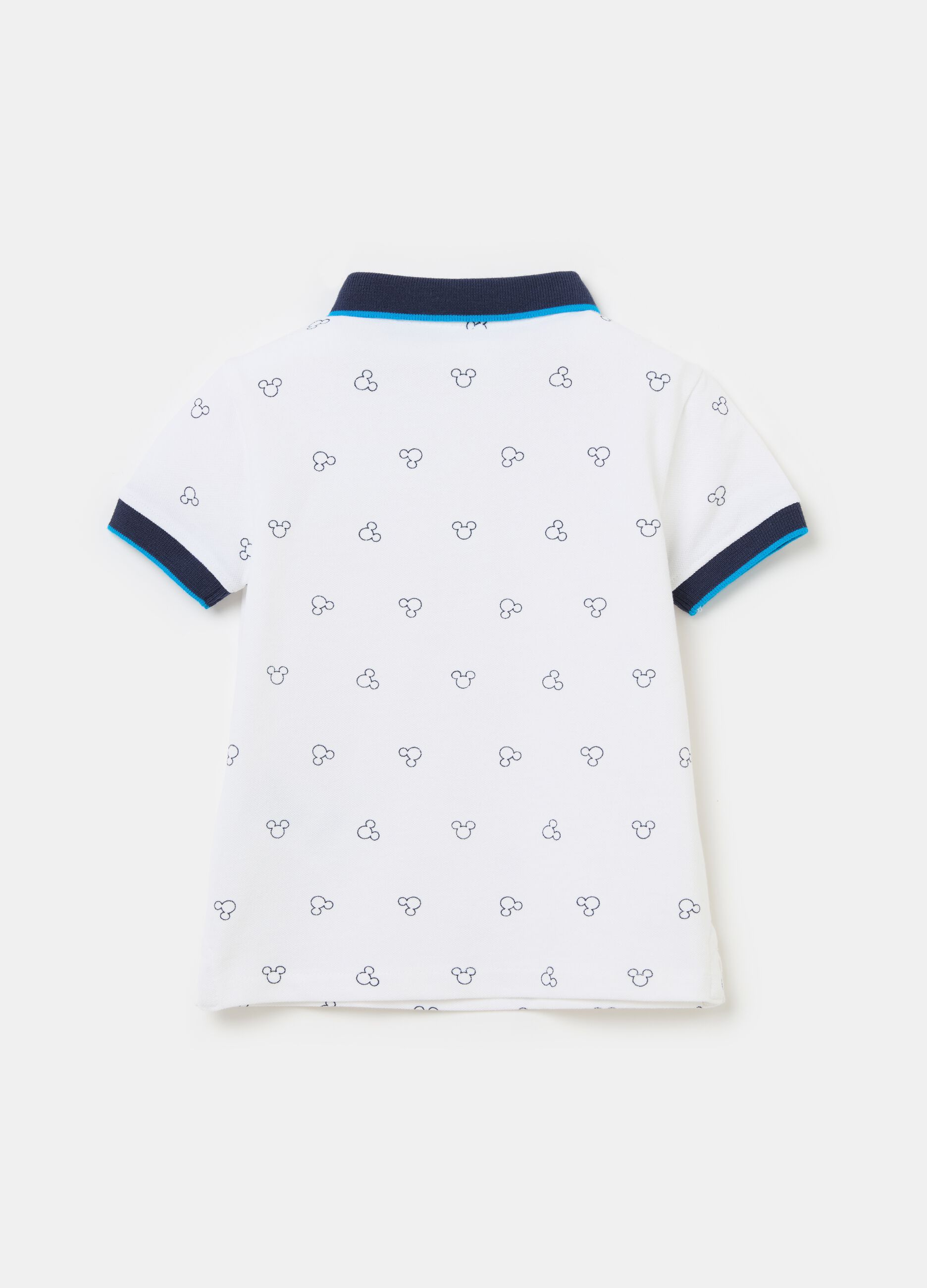 Piquet polo shirt with Mickey Mouse print