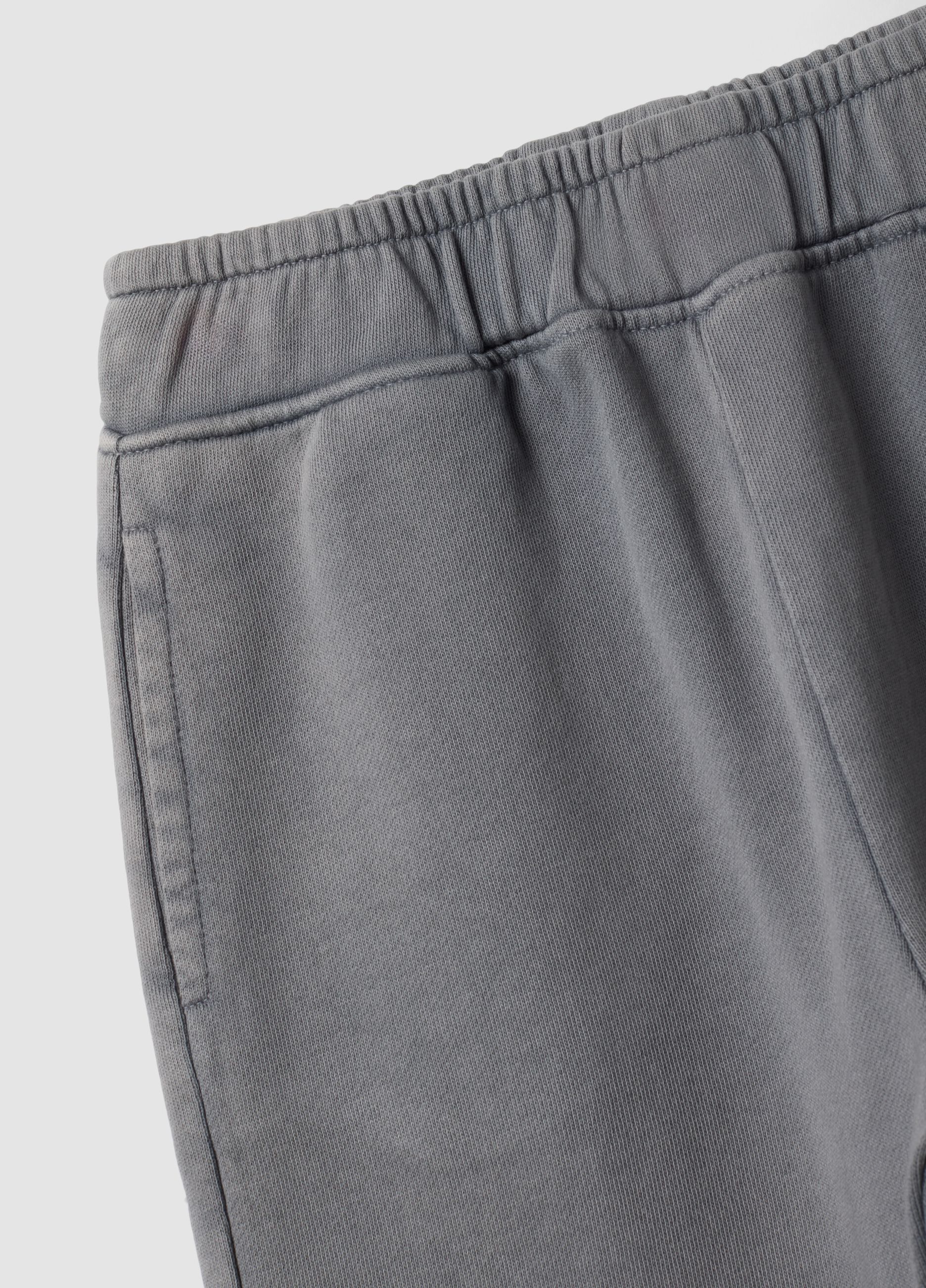 Grey pure cotton joggers with rhinestones for girls