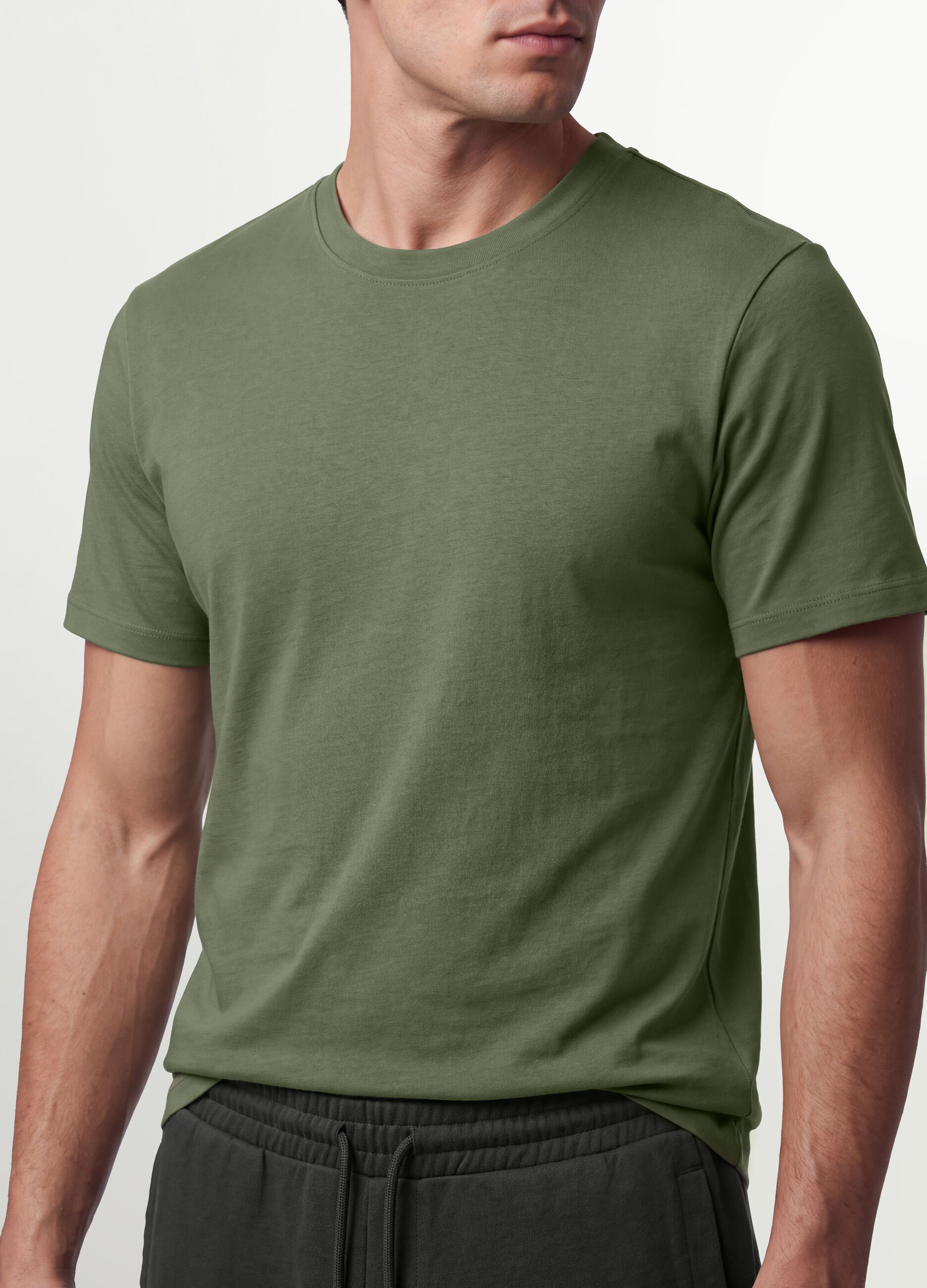 Green regular-fit T-shirt in pure organic cotton jersey