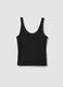 Black stretch cotton fitted vest top_4