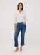 Blue cropped slim-fit denim jeans in stretch cotton and viscose_0