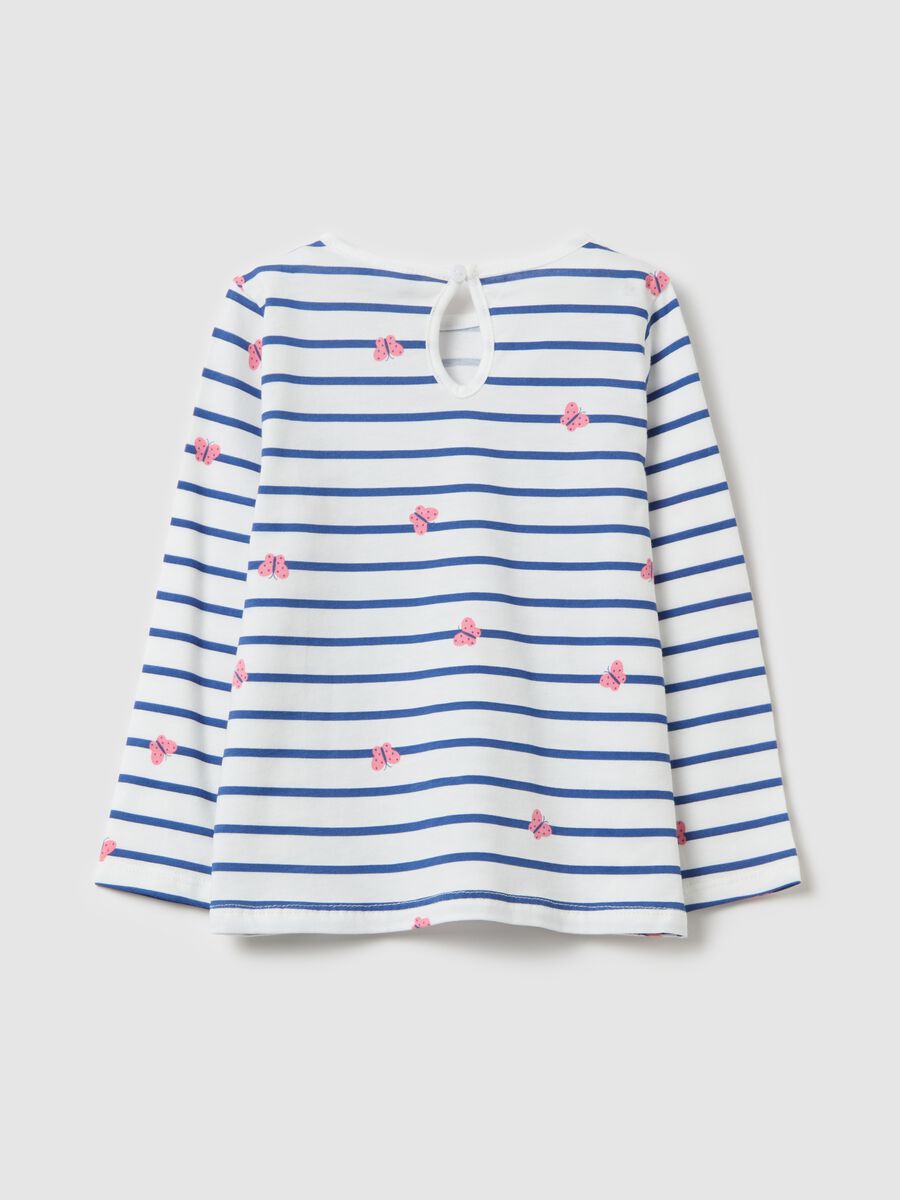 Cotton T-shirt with print and long sleeves_1