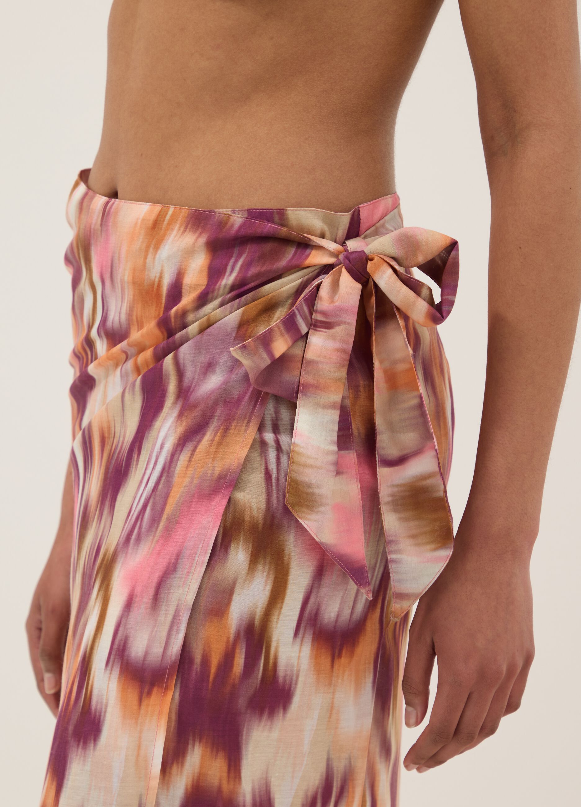 Long multicolour patterned sarong