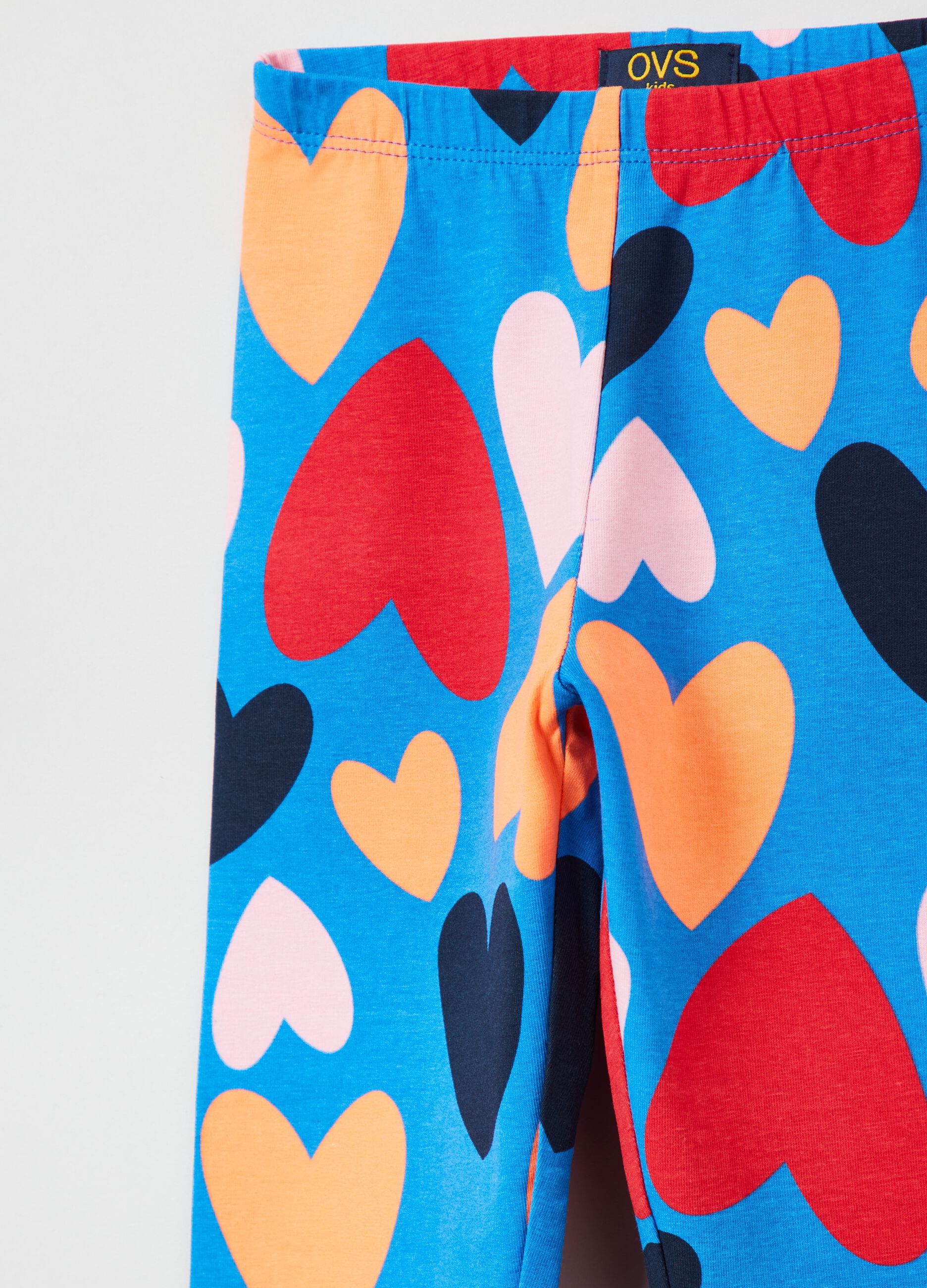 Stretch cotton leggings with print