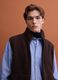 Colete castanho regular fit com efeito teddy_0