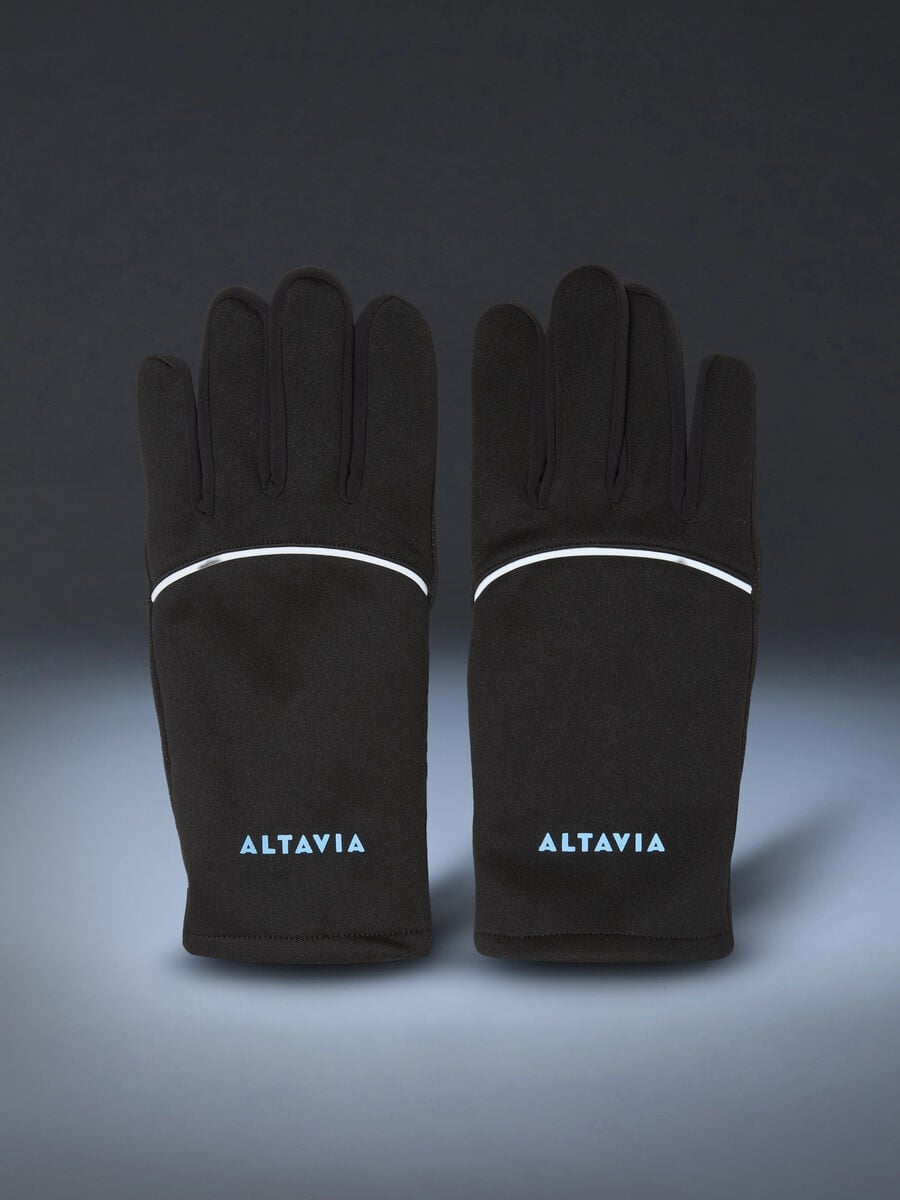Schwarze Outdoor-Handschuhe mit reflektierenden Eins&auml;tzen ALTAVIA WITH DEBORAH COMPAGNONI_0