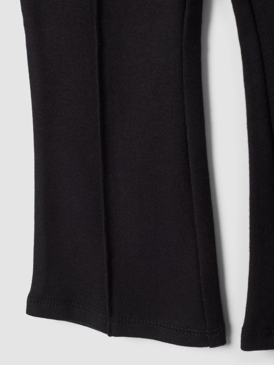 Schwarze Schlagleggings aus Stretch-Baumwolle f&uuml;r Baby-M&auml;dchen_3