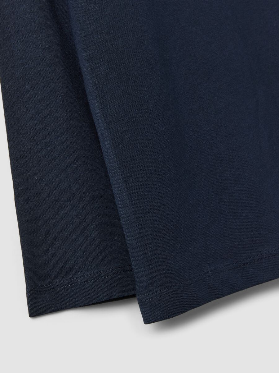 Blue organic cotton crew-neck T-shirt for boys, regular fit_3