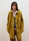 Yellow wool-blend coat with button fastening_0