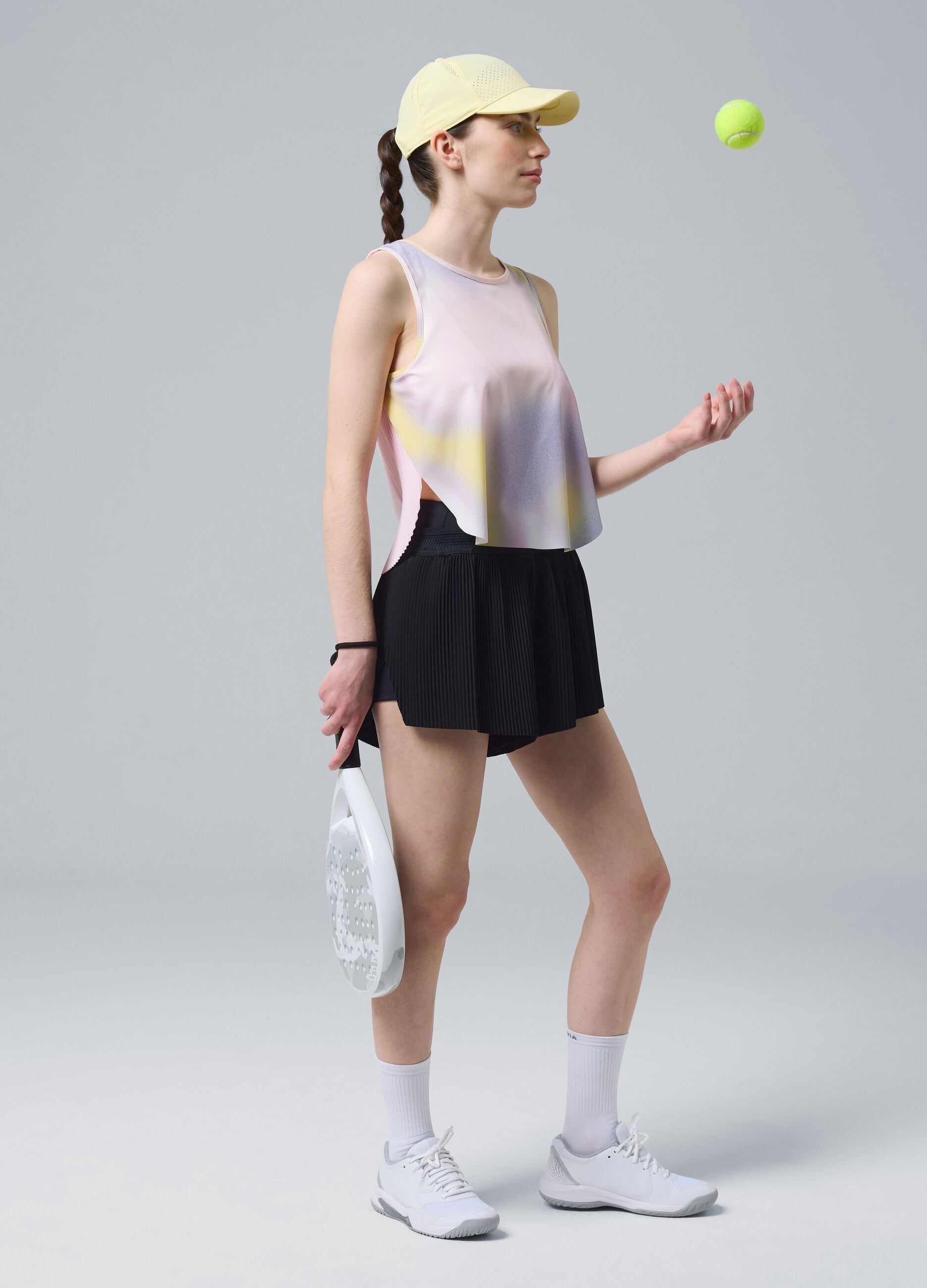 Plissiertes technisches Sporttop ALTAVIA COURT mit Tie-Dye-Effekt