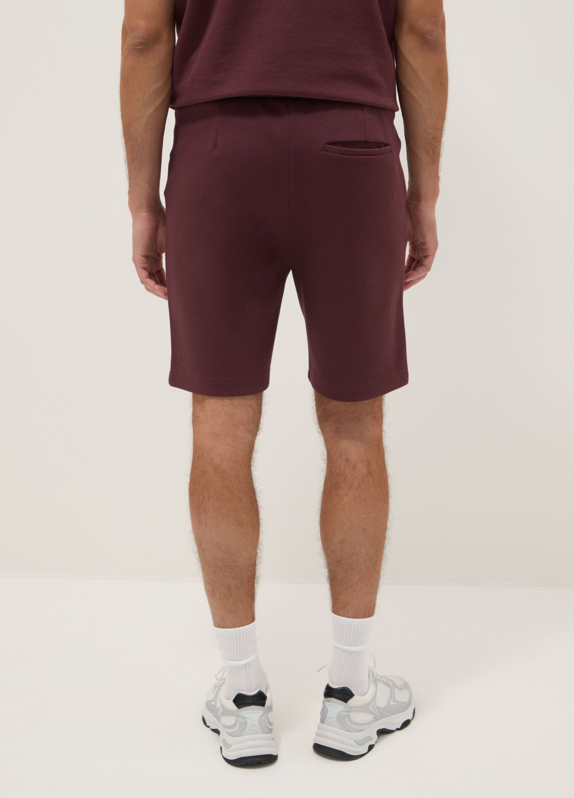 Braune Shorts aus reiner Baumwolle im Regular Fit mit Kordelzug