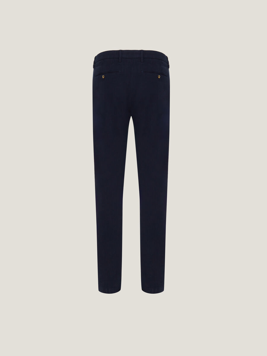 Regular fit dobby cotton trousers_4