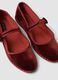 Red Ballet Flats with Strap_1