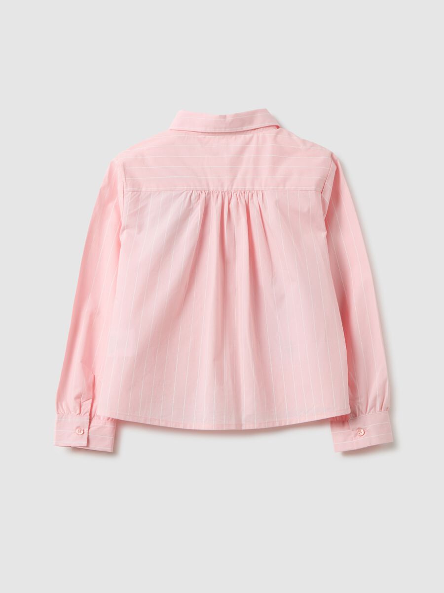 Girls' Pink Pure Cotton Shirt with Regular Fit_1