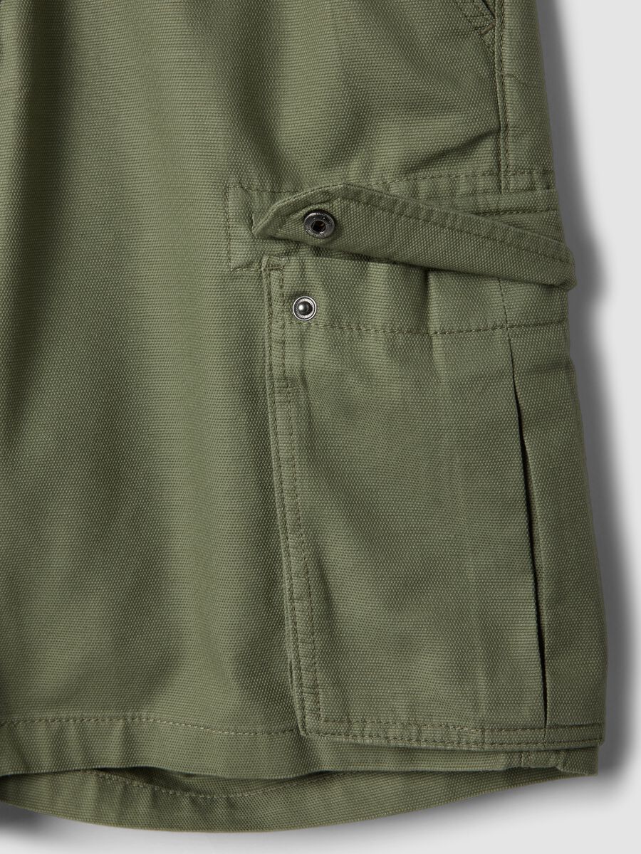 Gr&uuml;ne Cargo-Bermudas aus reiner Baumwolle, Regular Fit_5