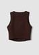 Brown crop top in stretch fabric_6
