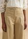 Beige Stretch Baumwoll-Chinos mit weitem Bein_3