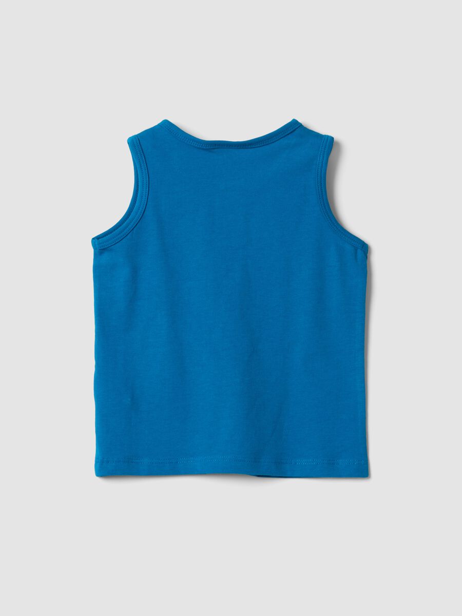 Blue pure cotton vest top_1