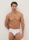 Multipack of white stretch cotton briefs with tight fit_0