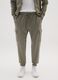 Green cotton blend cargo trousers with pockets_1