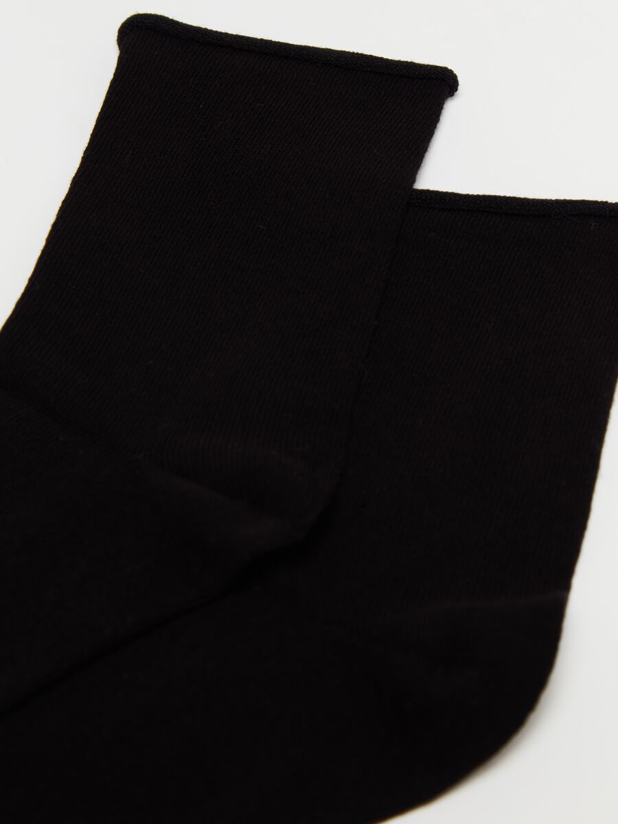 Three-pair pack short socks with gathered hem_1