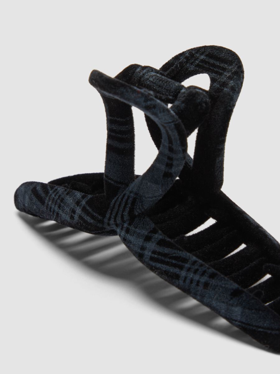 Blue tartan hair claw clip_1