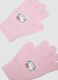 Guanti rosa in tessuto elasticizzato con stampa Hello Kitty_1