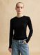 Black crew-neck long sleeve regular fit top_0