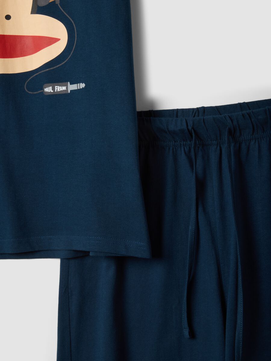 Pijama corto azul de algod&oacute;n puro con estampado Paul Frank, corte regular_1