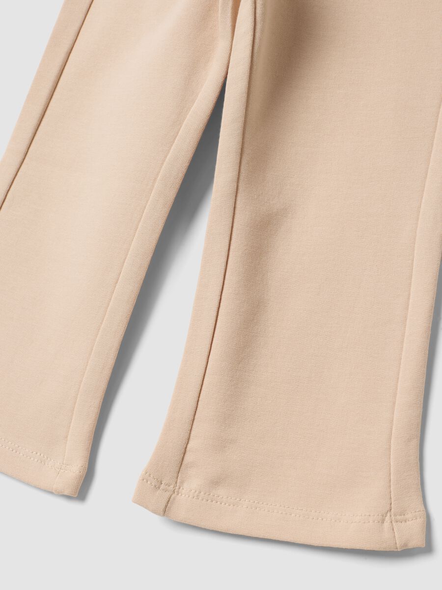 Beige organic stretch-cotton flared leggings_3