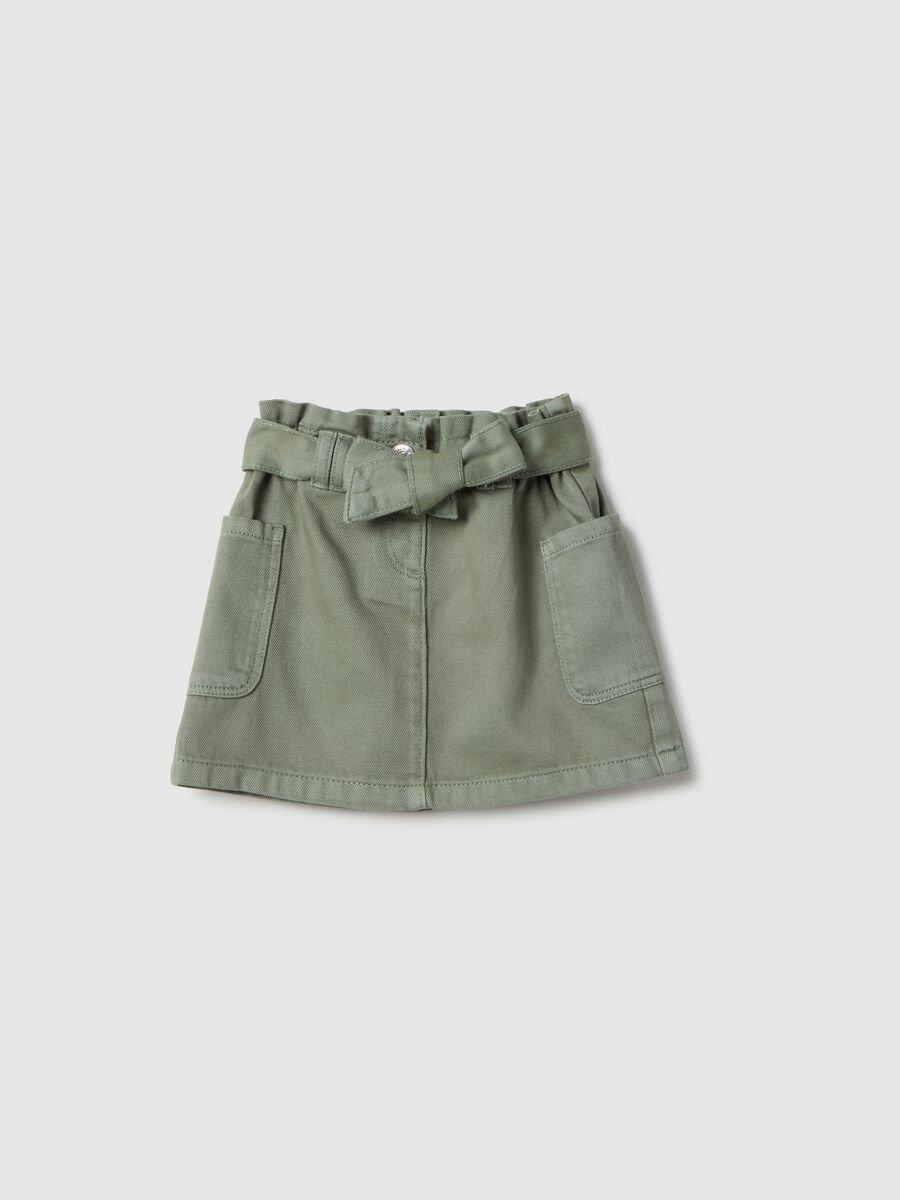 Adjustable green pure cotton skirt for girls_0