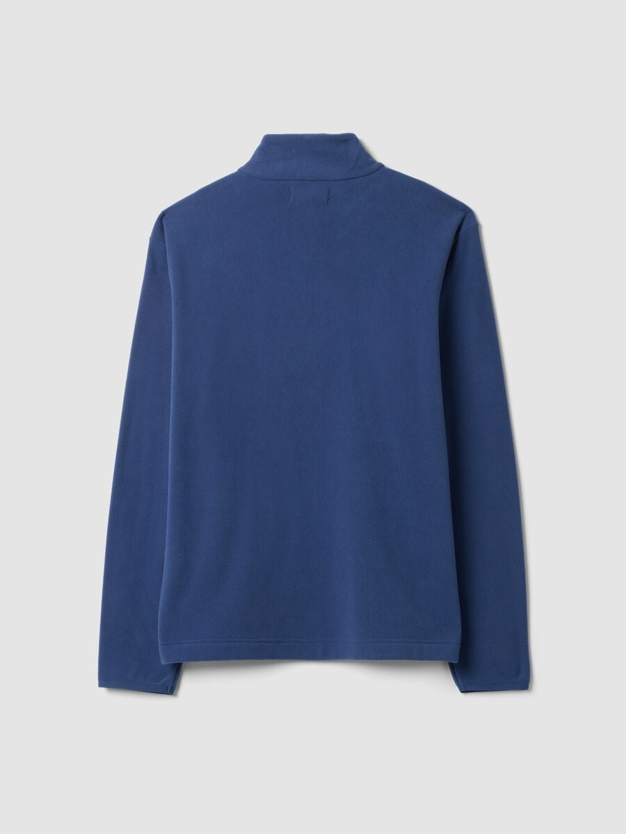 Felpa blu half zip regular fit in pile_2