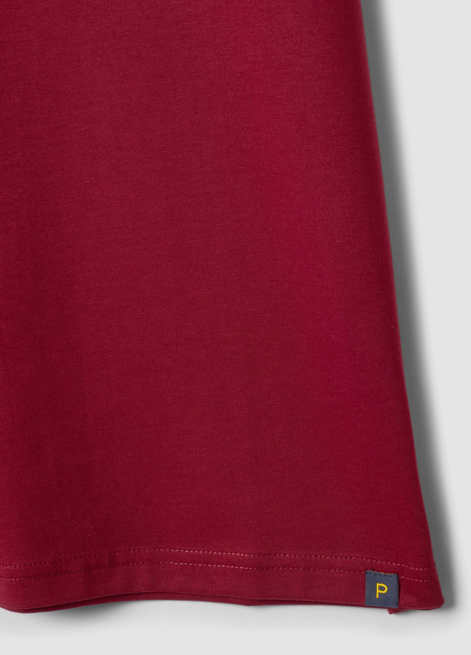 Red Supima cotton crew-neck T-shirt, regular fit