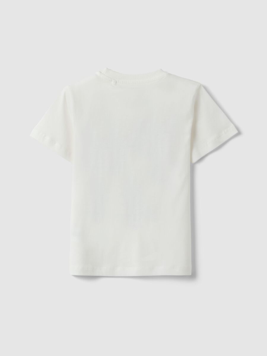 White pure cotton regular fit t-shirt for boys with print_1