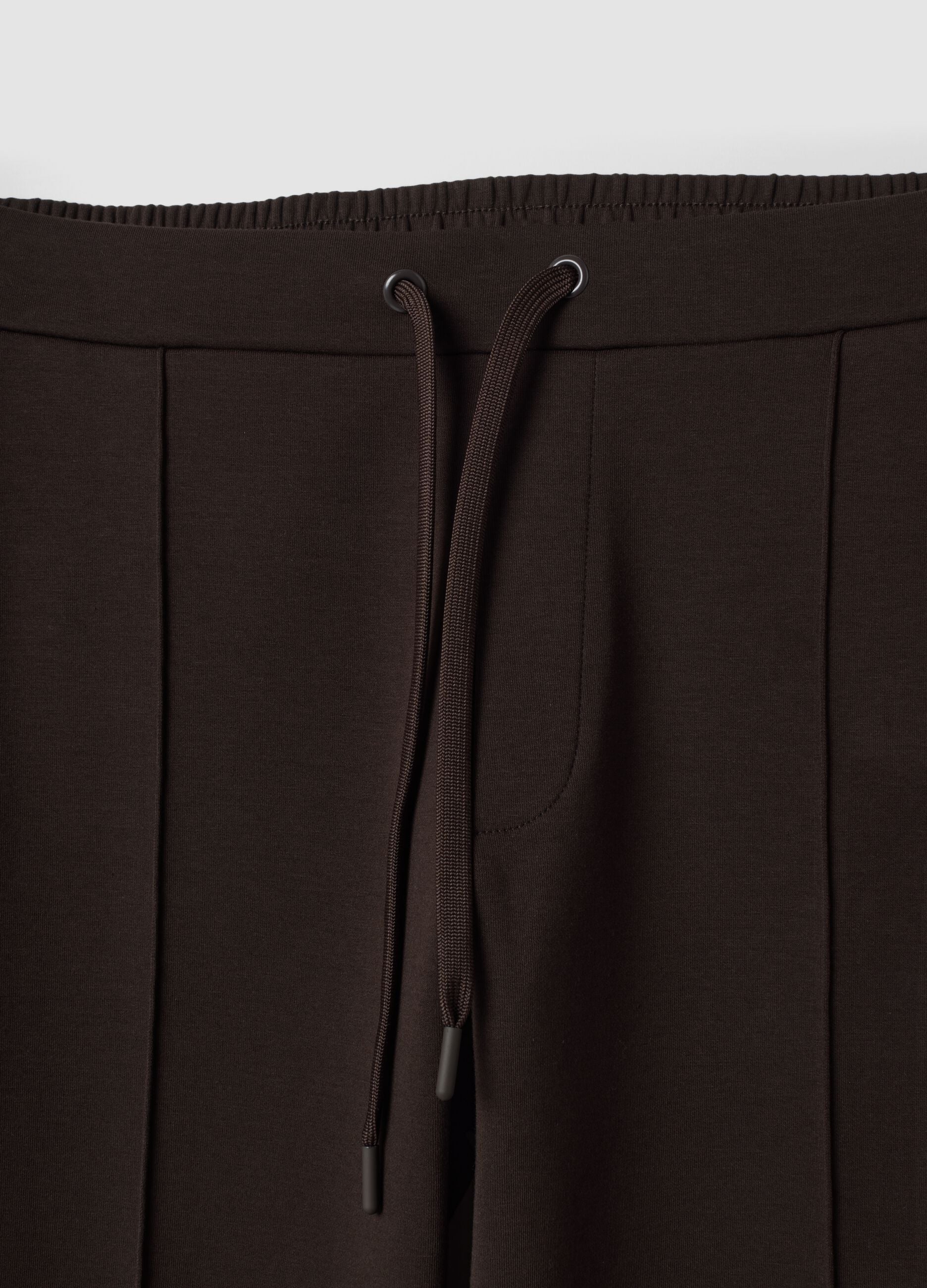 Brown stretch-cotton regular-fit trousers