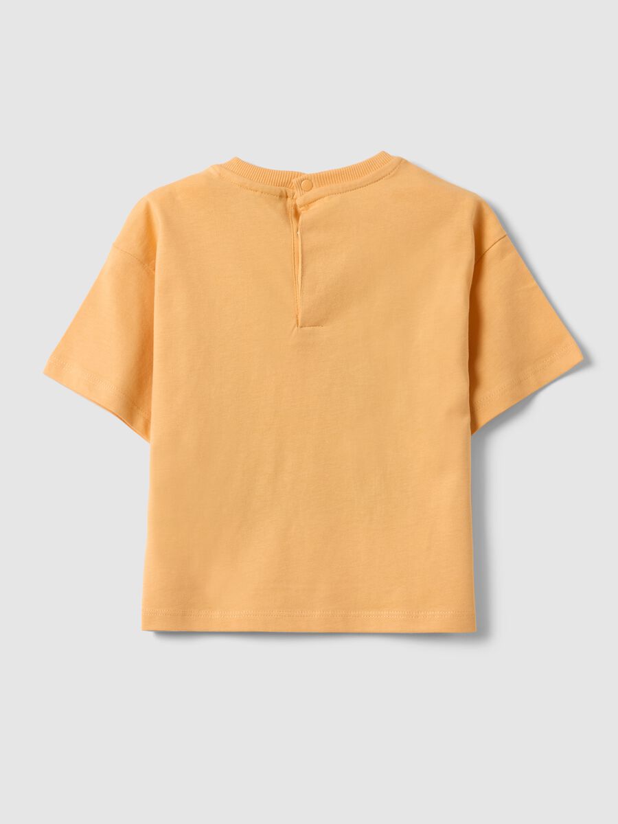 Orange pure cotton t-shirt with print for toddler_1