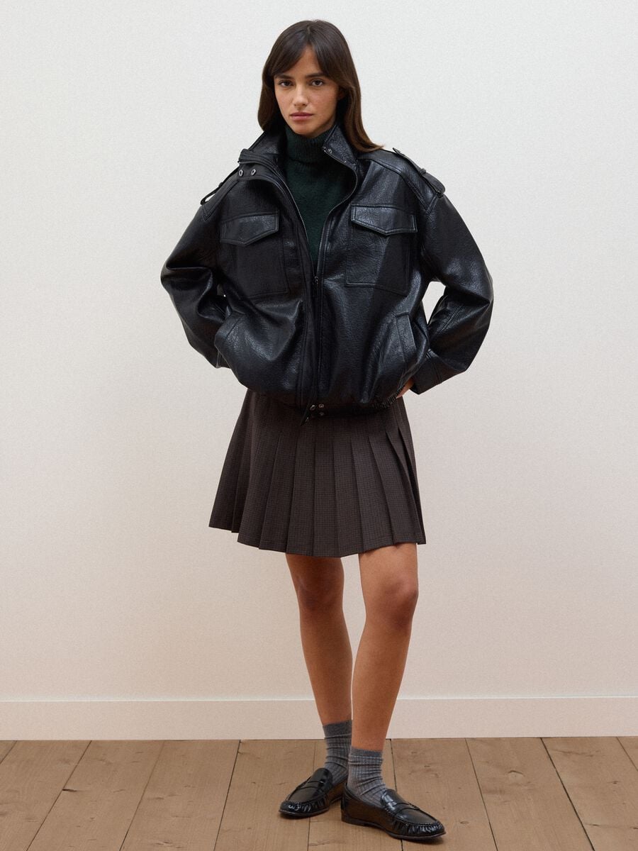 Black viscose-blend jacket with zip_2