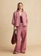 Pink linen-viscose blend shirt with oversized fit_2
