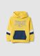 Gelber Regular-Fit Hoodie aus reiner Baumwolle mit Logo f&uuml;r Jungen_0