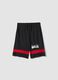 Kids' black and red regular fit shorts with Chicago Bulls logo_0