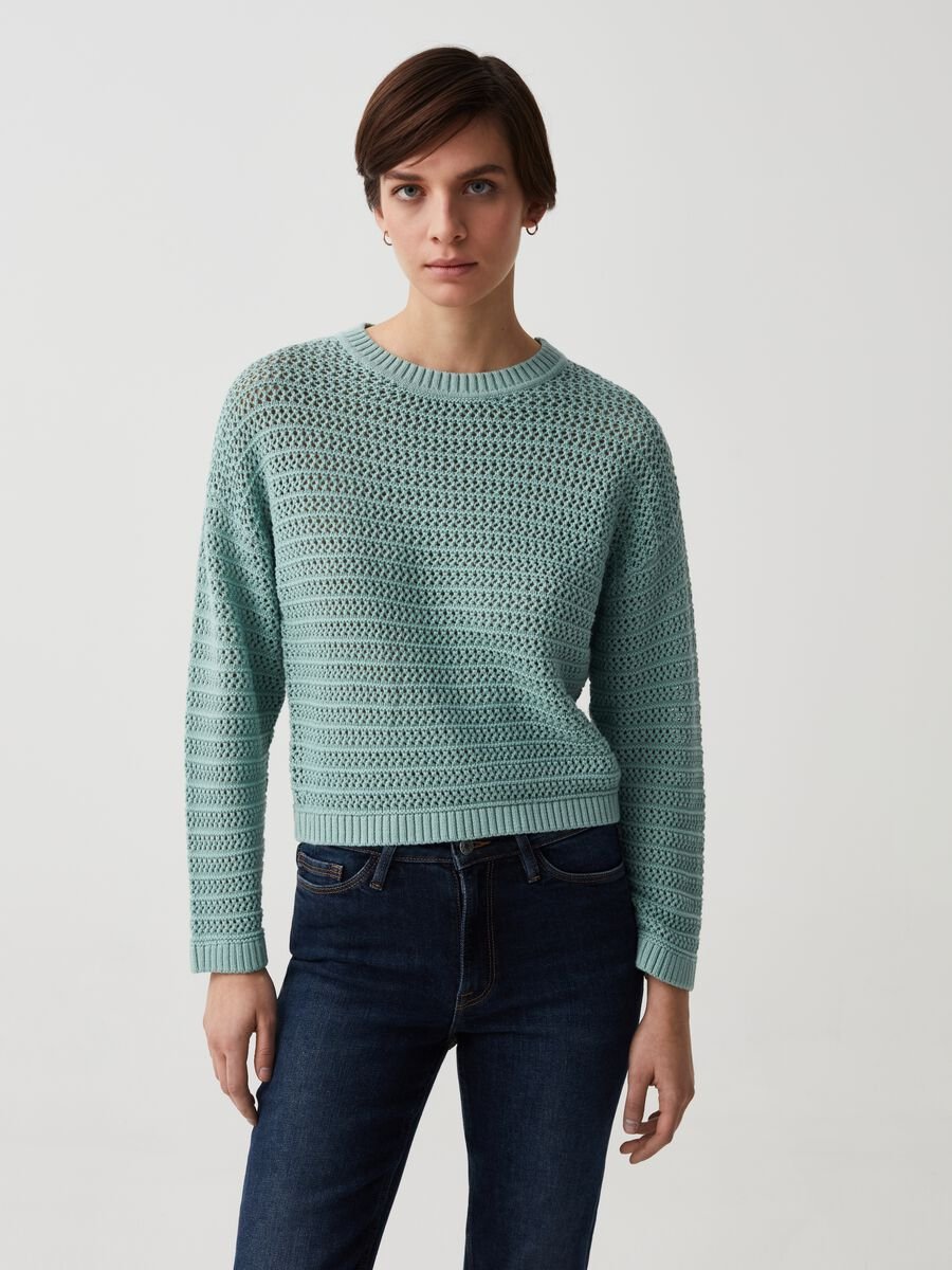 Cotton crochet pullover_0