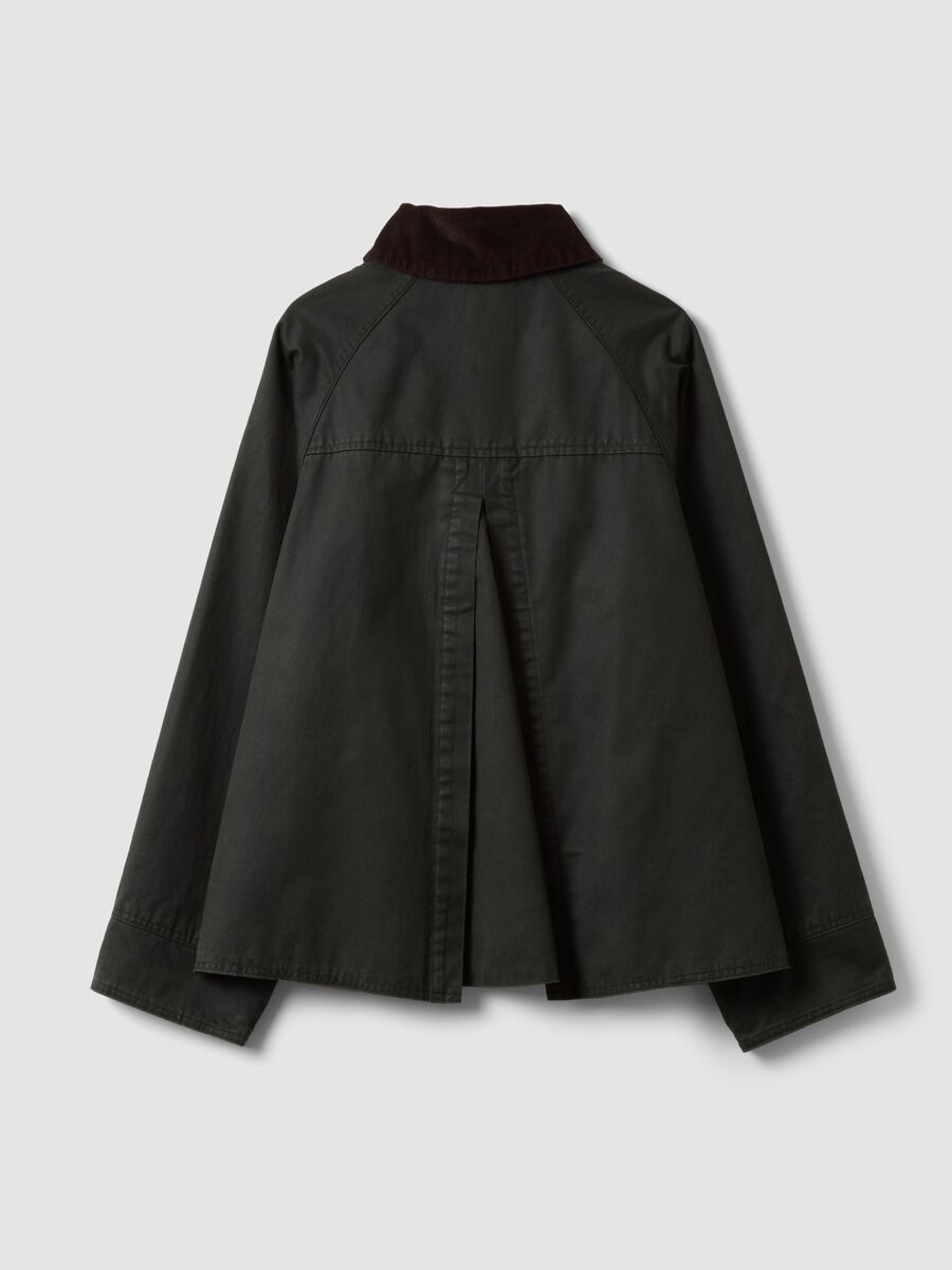 Green cotton-blend parka with velvet collar_2