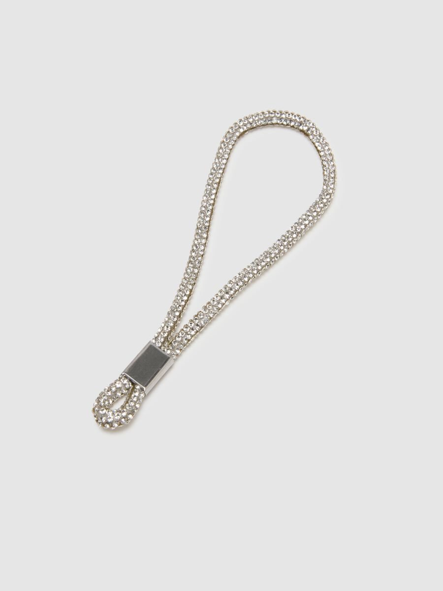 Glass Heart Design Silver Keyring_2