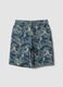 Blue pure cotton denim skater-fit shorts_4