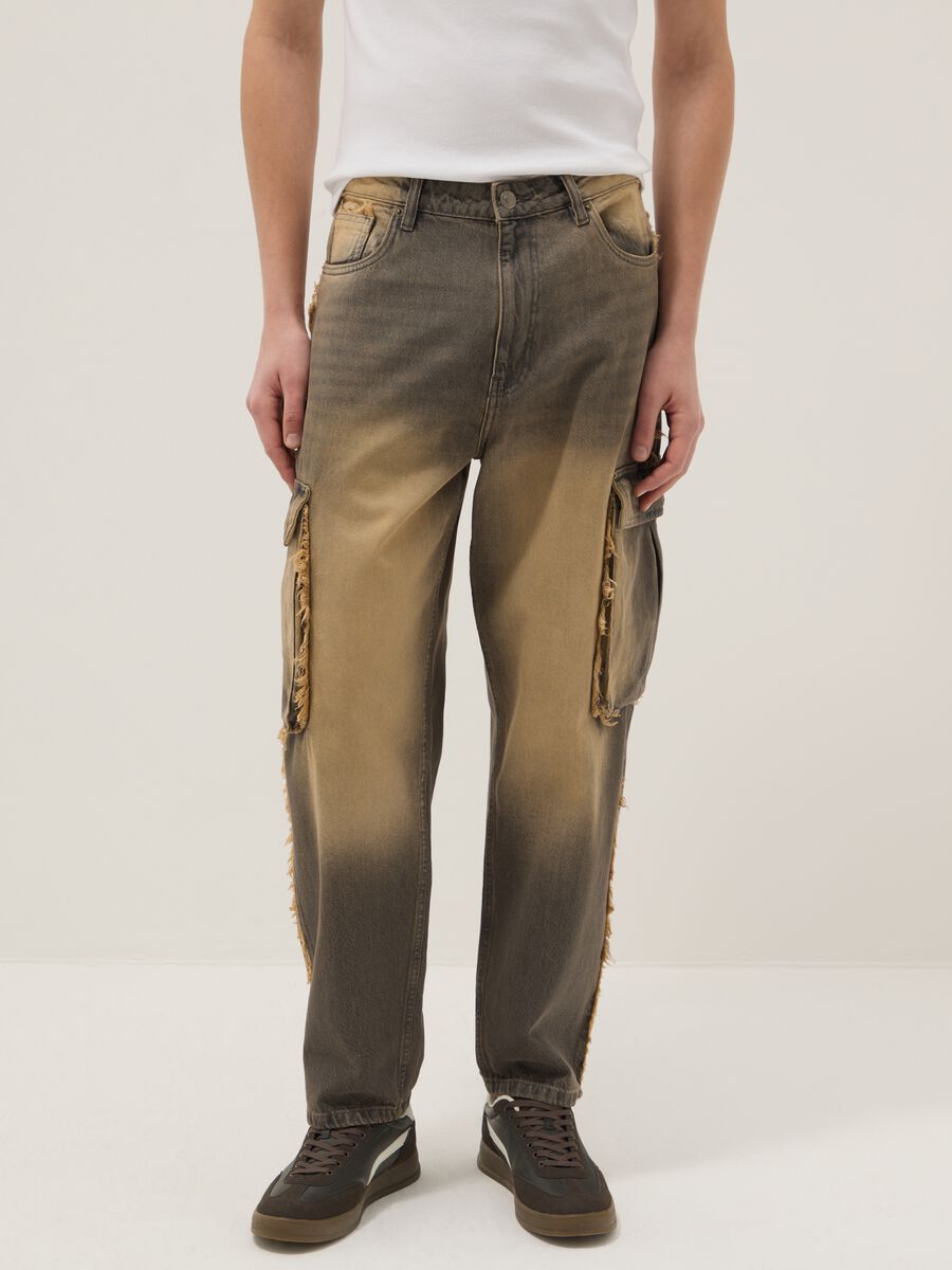 Multicolor pure cotton baggy fit jeans_3