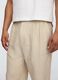 Beige wide leg trousers in linen and cotton_3