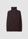 Brown stretch viscose top with mock neck, regular fit_4