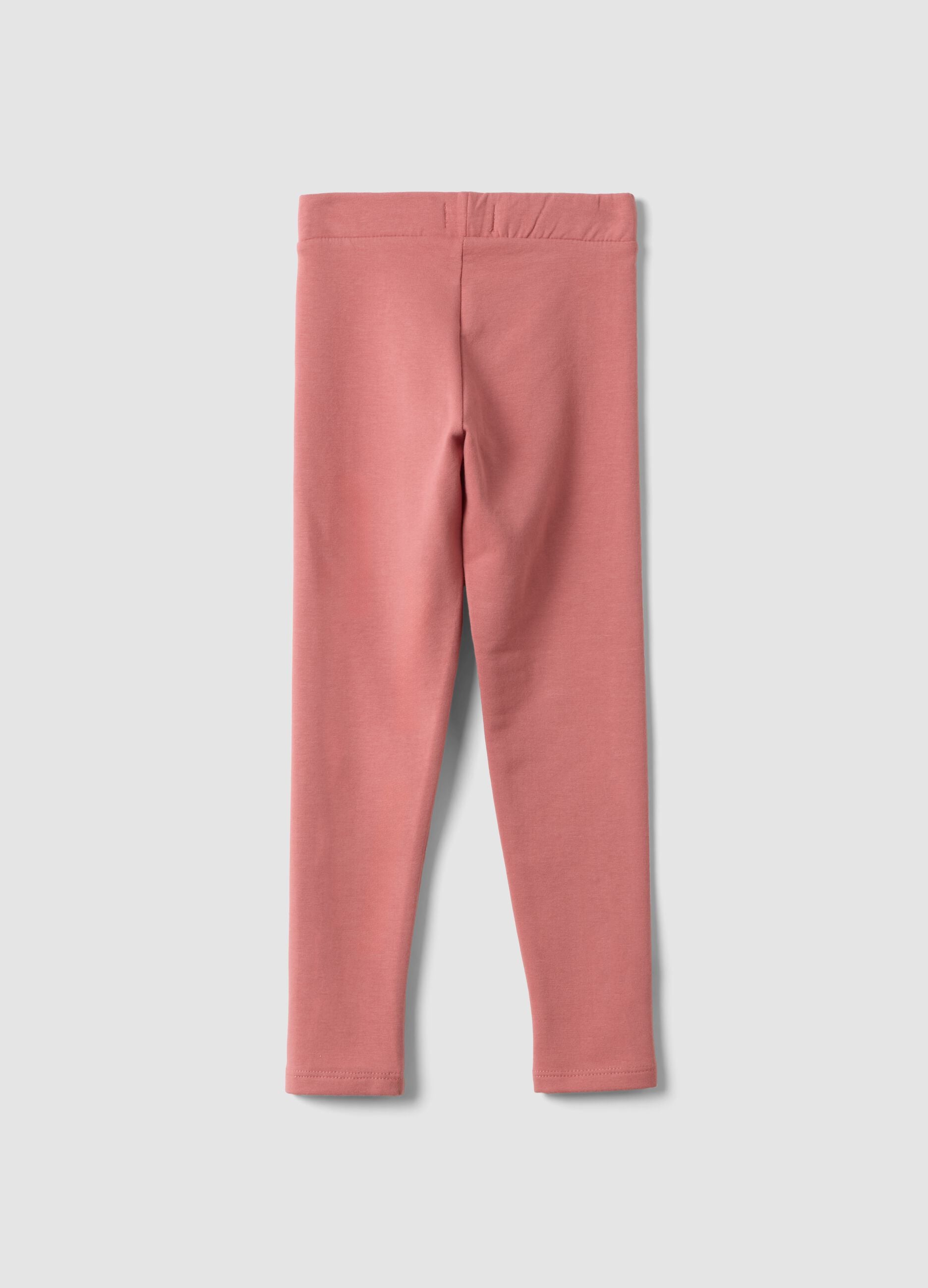Pink skinny-fit stretch organic cotton leggings