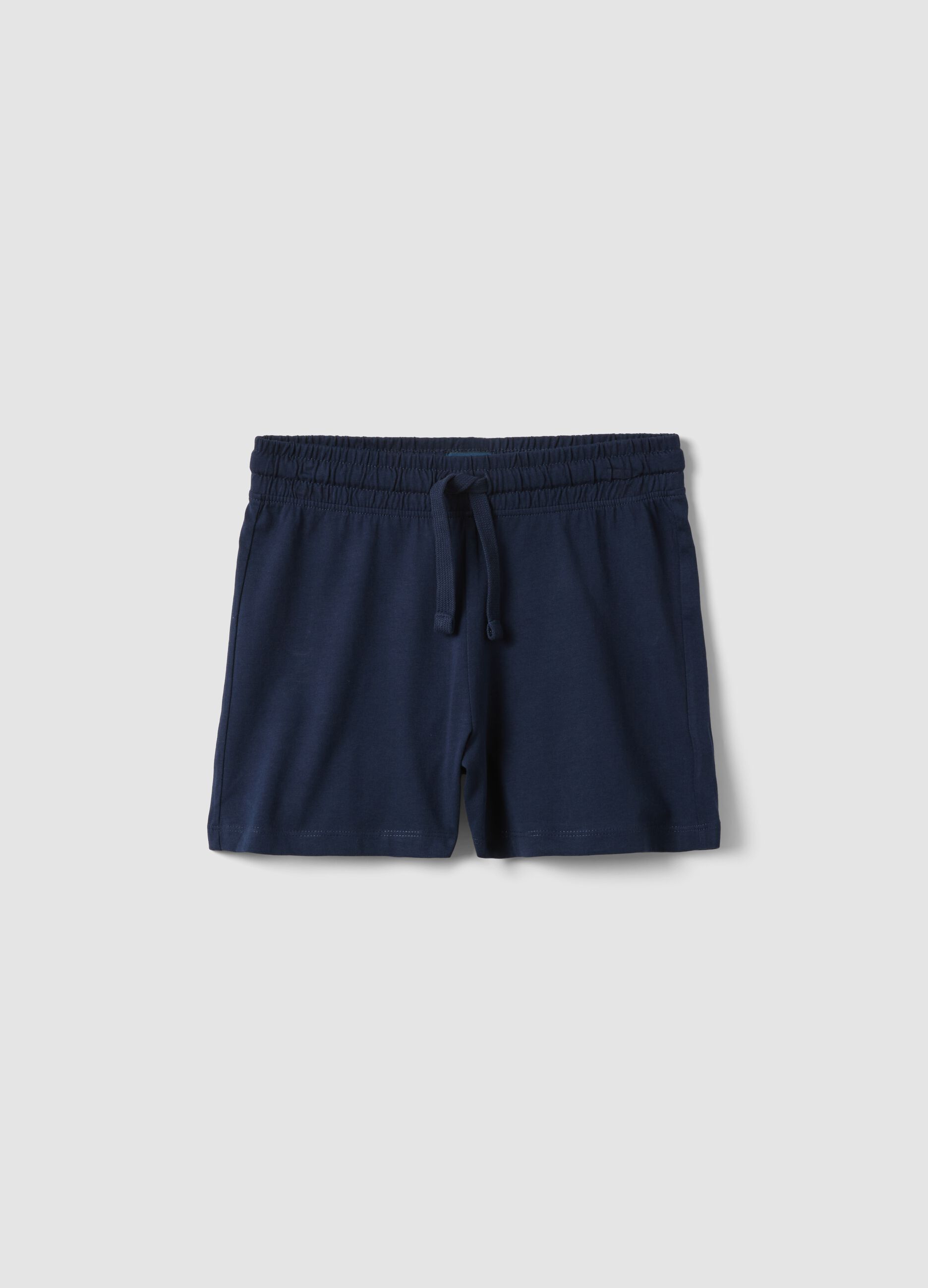Girls&rsquo; regular-fit blue pure cotton shorts