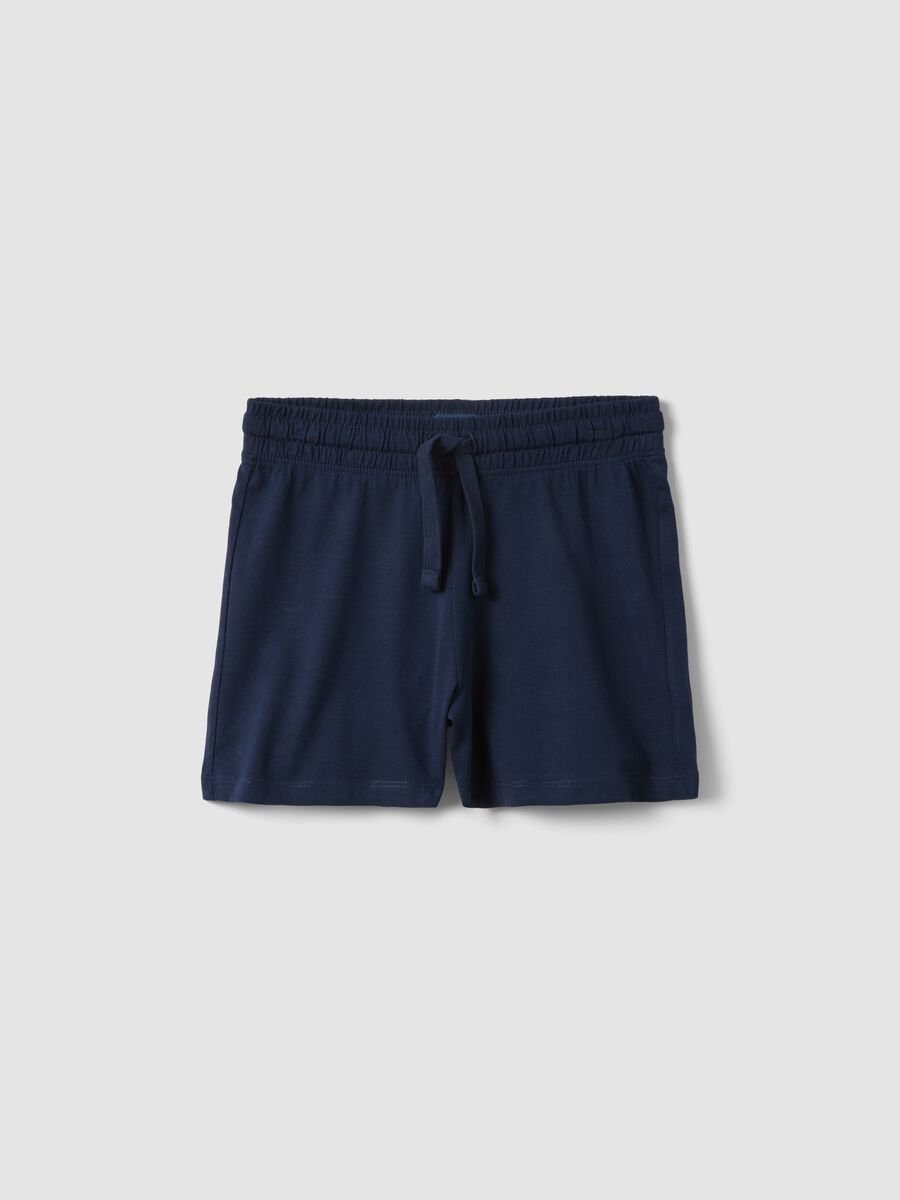 Girls&rsquo; regular-fit blue pure cotton shorts_0